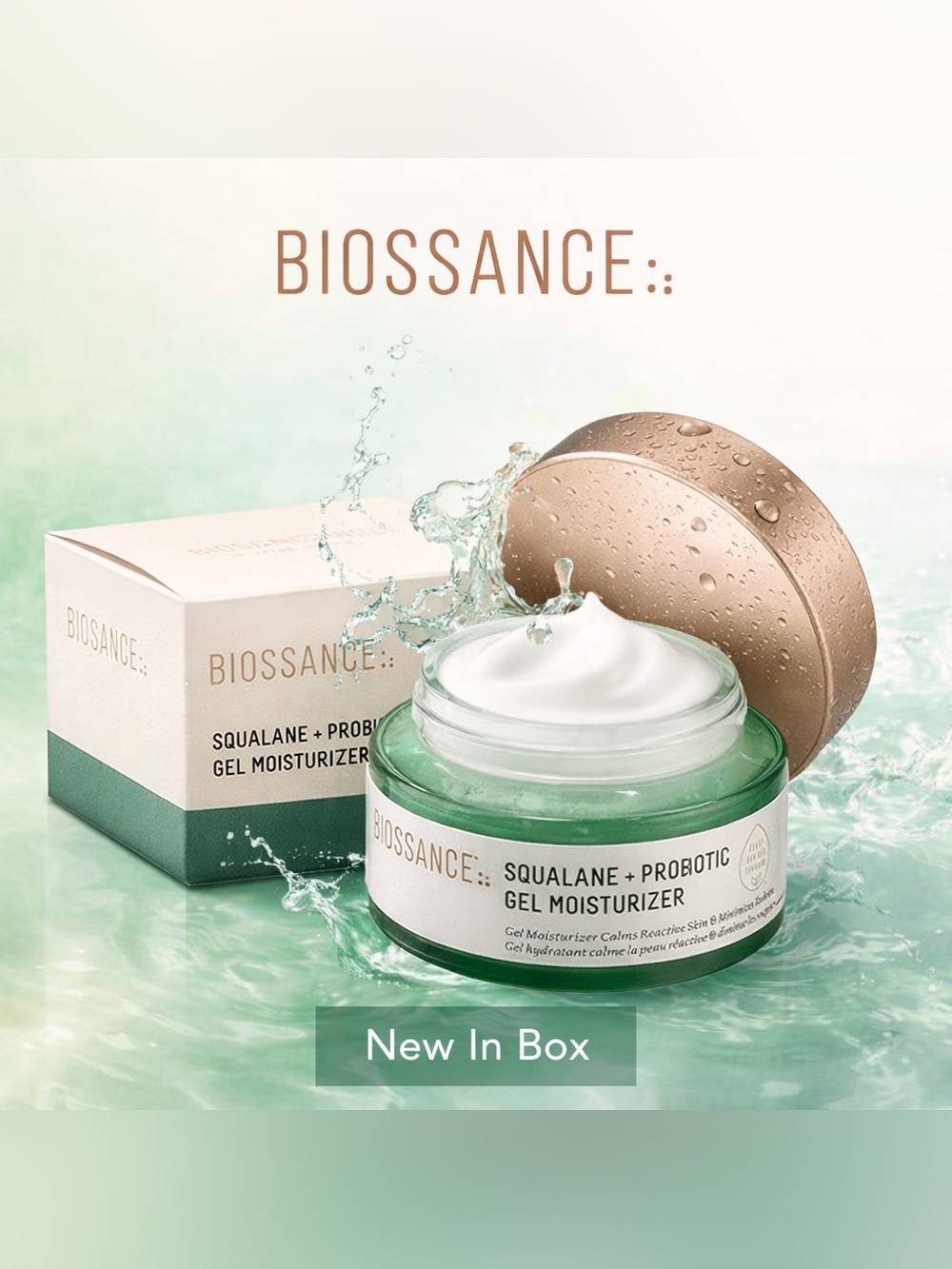 ✨ NEW Biossance Squalane + Probiotic Gel Moisturizer 50mL / 1.69 oz NIB ✨